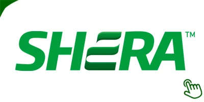 Shera brand logo for button